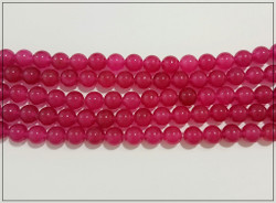 Jade, värjätty pyöreä Ø 10 mm, fuchsia, nauha