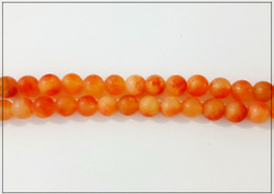 Jade, värjätty pyöreä Ø 10 mm, huurrettu oranssi