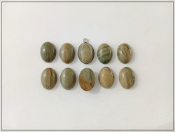 Jaspis, Bambu Leaf, 18 x 13 mm ovaali