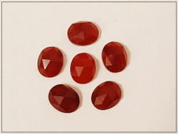 10 x 8 mm, fasetoitu jade, punainen