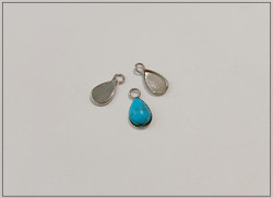 Korupohja 10 x 7 mm kapussille, pisara, teräsväri, riipus