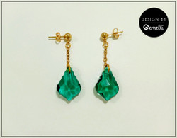 Korvakorut, Herttuatar, smaragdinvihreä + kullanvärinen