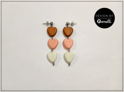 Korvakorut, Linnea, ruskea-vaaleanpunainen-valkoinen