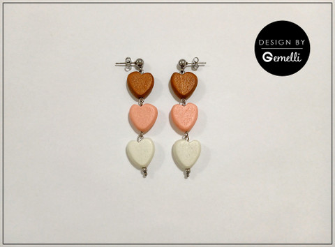 Korvakorut, Linnea, ruskea-vaaleanpunainen-valkoinen