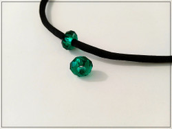 Kristallilasihelmi, 14 x 9 mm, Emerald