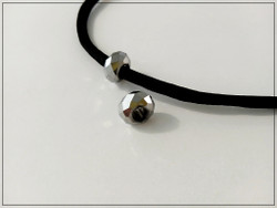 Kristallilasihelmi, 14 x 9 mm, Jet Hematite