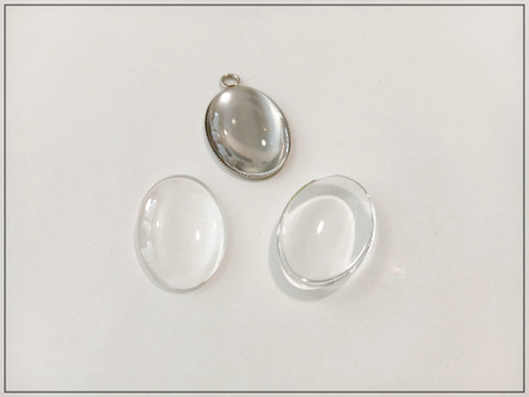 Lasikapussi 25 x 18 mm, ovaali, kirkas