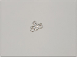 Linkki/pääte .925 hopea, 12 x 9 mm, 3-rivinen