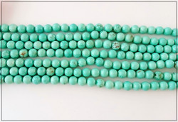 Magnesiitti Ø 8 mm pyöreä kivihelmi, turkoosi