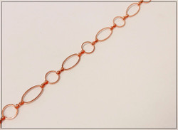 Metalliketju, lenkit Ø 12 mm ja 19.5 x 10.5 mm, ruusukulta, metri