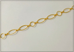 Metalliketju, lenkit Ø 12 mm ja 19.5 x 10.5 mm, kullanvärinen, metri