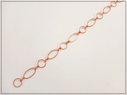 Metalliketju, lenkit Ø 12 mm ja 19.5 x 10.5 mm, ruusukulta, metri