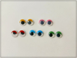 Muovisilmät 10 mm, liimattavat, eri värejä, pari