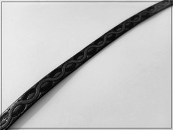 Nahkanauha 10 x 2 mm, kohokuvioitu, aalto, tummanharmaa