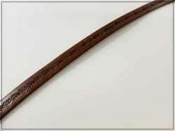 Nahkanauha 10 x 2 mm, kohokuvioitu, köynnös, ruskea
