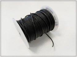 Nahkanauha pyöreä Ø 2 mm, musta, metri