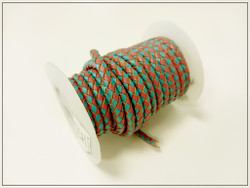 Nahkanauha Ø 5 mm, punottu, roosa-turkoosi