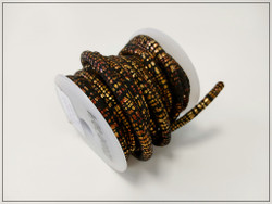 Nahkanauha, 8 x 5 mm, matelija, musta-kulta