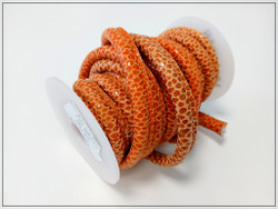 Nahkanauha 10 x 6 mm, matelija, tumma oranssi