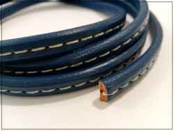 Nahkanauha Regaliz®, 10 x 7 mm, tikattu, sininen