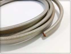 Nahkanauha Regaliz®, 10 x 7 mm, sileä, metalliharmaa