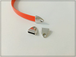 Nauhanpäätteet, 10 x 2 mm nauhalle, antiikkihopeanvärinen, pari