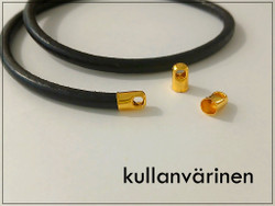 Nauhanpäät, Ø 4-5 mm sylinteri, teräsväri/kullanvärinen, 10 kpl