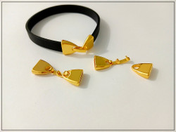 Nauhanpäätteet 10 x 2 mm nauhalle salpalukolla, kullanvärinen