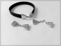 Nauhanpäätteet 10 x 2 mm nauhalle salpalukolla, teräsväri