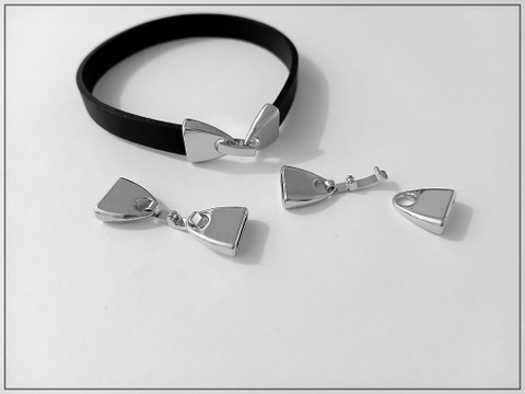 Nauhanpäätteet 10 x 2 mm nauhalle salpalukolla, teräsväri