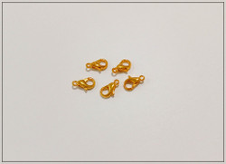 Papukaijalukko, 10 mm, kulta, 5 kpl
