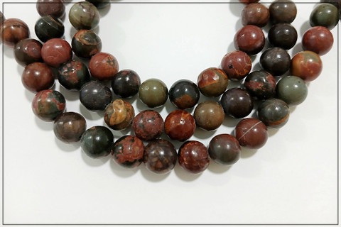 Picasso jaspis, pyöreä Ø 10 mm, nauha 20 cm