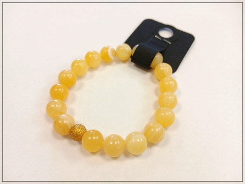 Rannekoru Jade Ø 10 mm, keltainen, 15-16 cm