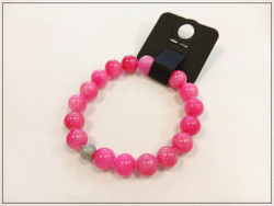 Rannekoru Jade Ø 10 mm, pinkki, 16 cm