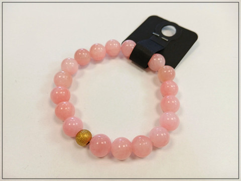 Rannekoru Jade Ø 10 mm, vaaleanpunainen, 17 cm