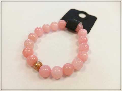 Rannekoru Jade Ø 10 mm, vaaleanpunainen, 15 cm