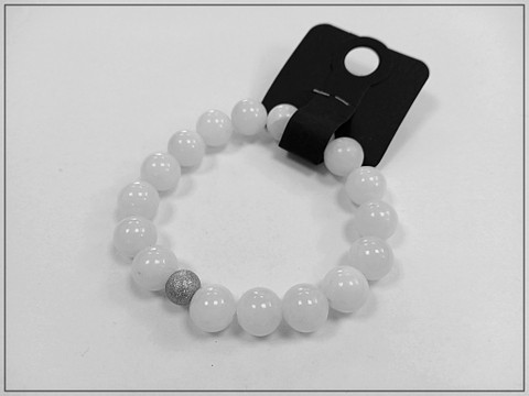Rannekoru Jade valkoinen Ø 10 mm, 15 cm