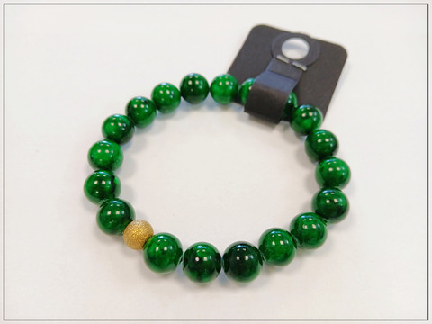 Rannekoru Jade Ø 10 mm, vihreä, 17 cm