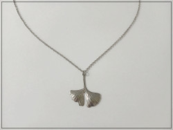 Ginkgo riipuskoru ketjulla, ruostumaton teräs