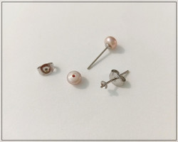 Korvakorutappi puoliporatulle helmelle 14x0.7 mm, pari, ruostumaton teräs