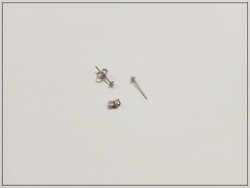 Korvakorutappi puoliporatulle helmelle 14x0.7 mm, pari, ruostumaton teräs