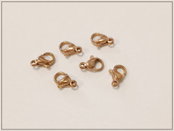 Papukaijalukko 10 x 6 mm, ruusukulta, ruostumaton teräs