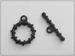 Riimulukko pyöreä 16 mm, ruostumaton teräs, musta