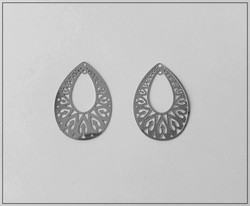 Korulinkki/riipus, pisara 36 x 26 mm, ruostumaton teräs