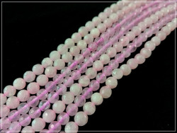 Ruusukvartsi, fasetoitu pyöreä Ø 6 mm