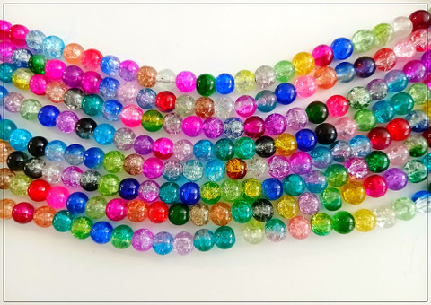 Särölasihelmi Ø 8 mm, värimix, nauha