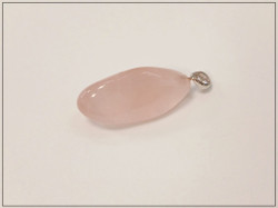 Ruusukvartsi, uniikki kiviriipus .925 pidikkeellä