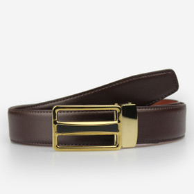 Ruskea/ konjakki Laattavyö 35mm Kultasoljella