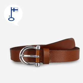 Ruskea nahkavyö 25mm- hopealla lukkosoljella