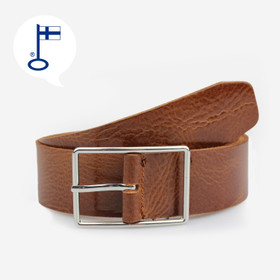 Keskiruskea Nahkavyö 40mm- Lanka läpisoljella